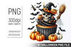 Spooky Cute Halloween Cupcakes Clipart PNG Bundle Product Image 11