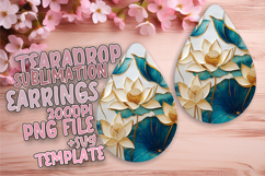Creative Teardrop Earrings PNG for DIY , 3D Flower Product Image 1