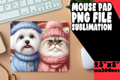Bright MOUSE PAD Sublimation Art, Dog and cat Product Image 1