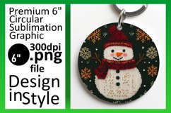 Vibrant Round Design Car Coaster PNG , Snowman Product Image 1
