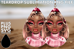 Sweet Teardrop Earrings PNG Ideas, Afro Girl Product Image 1