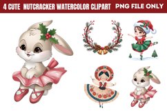 Cute Nutcracker Watercolor Clipart PNG Product Image 1