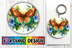 Circle of Joy Keychain Sublimation, Butterfly Product Image 1