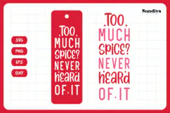 Spicy Bookmark Saying SVG | Book Lovers - Too Much Spice Product Image 3