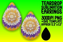 Gorgeous Teardrop Earrings Sublimation Art , Mandala Product Image 1