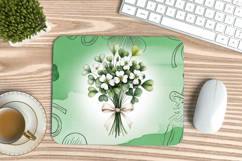 Clover Bouquet Elegant St Patrick’s Day Mouse Pad PNG Sublim Product Image 1