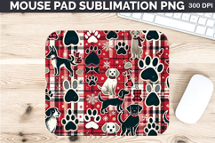 Watercolor Dog Mouse Pad Sublimation - Christmas PNG Design Product Image 1
