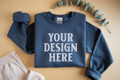 Charcoal Gildan 18000 Folded Flat Lay Mockups Product Image 1