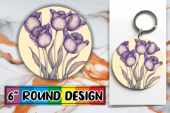 Lovely Round Design for Keychains , Beauty Flower Product Image 1