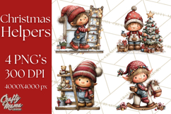 Christmas Elf Clipart Santa’s Workshop PNG Product Image 1