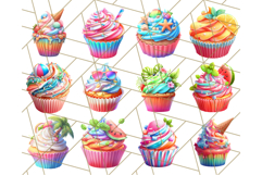 Bright Summer Cupcake PNG Clipart, Colorful Cupcakes Product Image 7