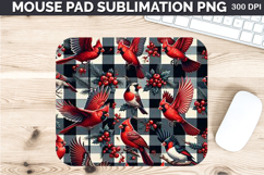 Watercolor Cardinal Mouse Pad Sublimation - Christmas PNG Product Image 1