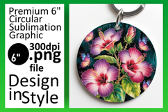 Cute Flamingo with Flowers Round Design PNG Product Image 1