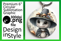 Cute Keychain Round Design Template , Halloween Dino Product Image 1