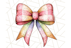 Watercolor Summer Bow Clipart PNG, Coquette Bright Bow Png Product Image 3