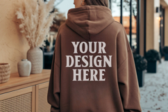 Dark Chocolate Gildan 18500 Hoodie Sweatshirt Mockup, 185 mo Product Image 1