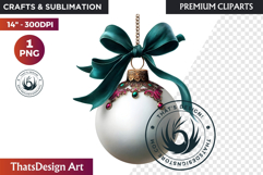 Christmas Baubles Clipart, Festive Holiday Ornaments PNG Product Image 1