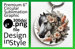 Elegant Round Design for Keychains , Horse Product Image 1