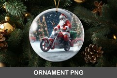 3D christmas ornament - santa claus riding motorcycle Product Image 1