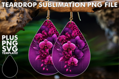 Fun Teardrop Earrings Sublimation PNG, Leopard Prints Product Image 1