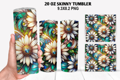Flower Skinny Tumbler 20oz Wrap Design, Flowers Tumble PNG Product Image 1