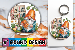 Whimsical Keychain Circle Sublimation, Easter Gnomes Product Image 1