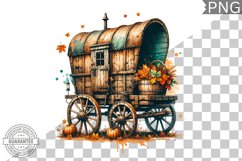 Fall Wagon Garden Sublimation - Fall Clipart PNG Design Product Image 1