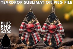 Timeless teardrop EARRINGS Design PNG, Christmas Bow Product Image 1