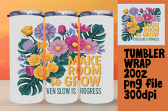 GRACEFUL 20oz PNG Tumbler Wrap , Flower Quote Product Image 1