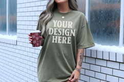 Moss Christmas Comfort Colors 1717 TShirt Mockup, CC 1717 Product Image 1