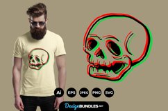Glitch Skull Illustration for T-Shirt Design Product Image 1