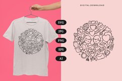 Valentine Couple Doodle T-shirt | SVG Product Image 1