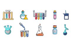 Chemical pots icon set, cartoon style Product Image 1