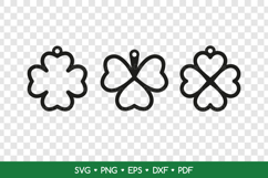 St Patrick's Day Shamrock Earrings SVG, Clover Laser Cut Product Image 2