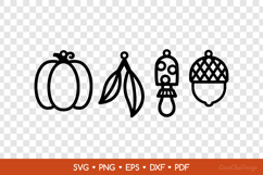 4 Autumn Earrings SVG Cut Files, Fall Pendant Template Product Image 2