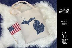 Political divisions of the US Denim snake glitter skin print Product Image 1