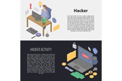 Hacker banner set, isometric style Product Image 1
