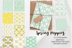 Spring Floral Poppies | Digital paper paper designs|Patterns Product Image 1