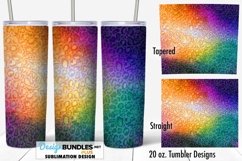 Rainbow Leopard Print Tumbler Sublimation Wrap | 20 oz Product Image 1