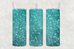 Dark Cyan Hearts Sparkle Tumbler Sublimation Product Image 1