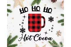 Hot Cocoa Svg, Ho Ho Ho svg, Buffalo plaid svg Product Image 1