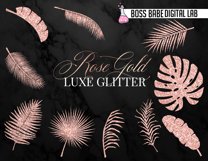 Rose Gold Tropical Leaves Clipart Product Image 4