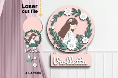 Girl Baby Name Sign SVG laser cut files for Glowforge Product Image 1