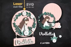Girl Baby Name Sign SVG laser cut files for Glowforge Product Image 2