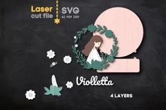 Girl Baby Name Sign SVG laser cut files for Glowforge Product Image 3