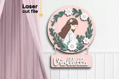 Girl Baby Name Sign SVG laser cut files for Glowforge Product Image 4