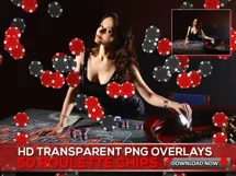 50 ROULETTE CHIPS TRANSPARENT PNG FILES, PHOTOSHOP OVERLAYS Product Image 3