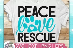 Peace Love Rescue SVG DXF PNG EPS Cutting Files Product Image 1