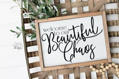 Welcome To Our Beautiful Chaos - Family Sign SVG EPS JPG Product Image 1