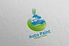 Car Painting Logo with Spray Gun and Sport Car Concept 6 Product Image 2